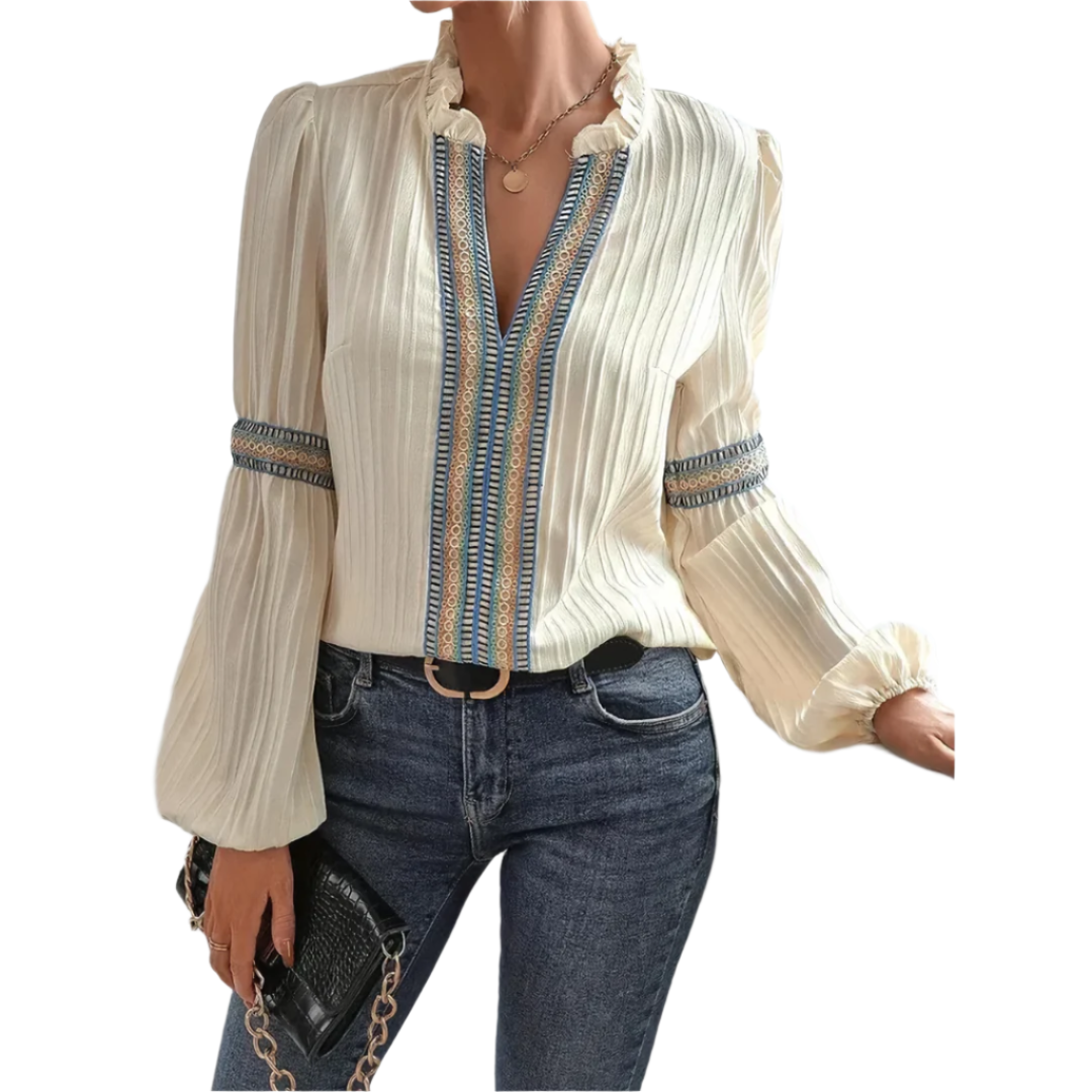 Elena | Embroidered Boho Blouse