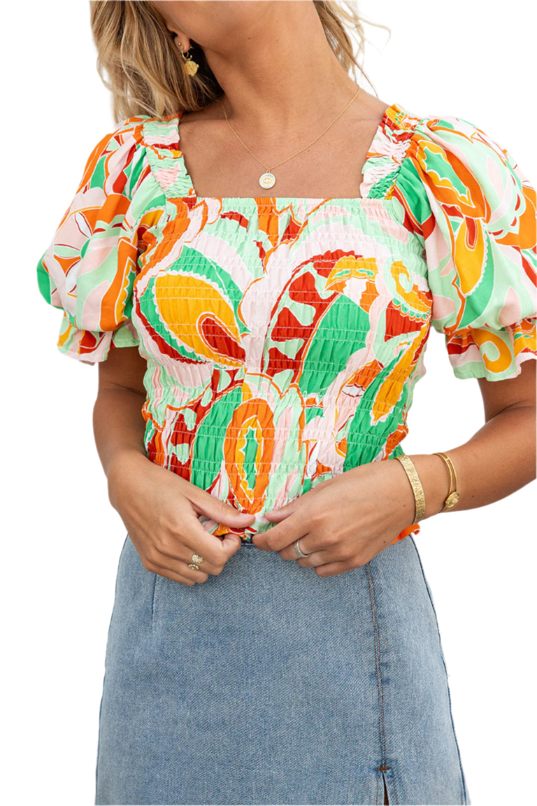 Nia | Off-Shoulder Smocked Top